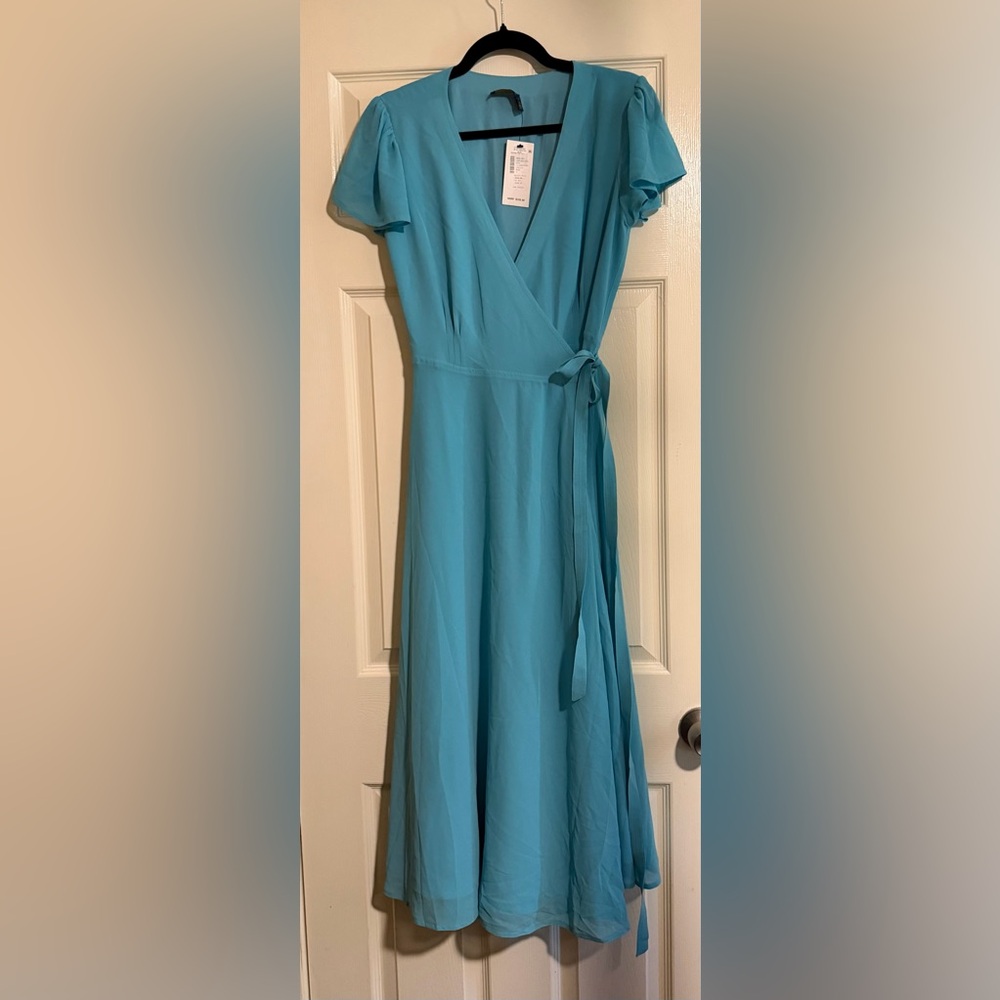NWT Polo Ralph Lauren chiffon maxi flutter-sleeve wrap dress size 4